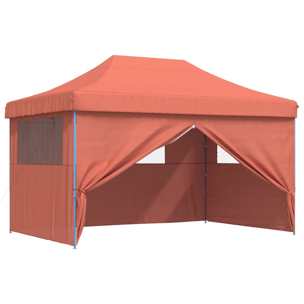 vidaXL Foldable Party Tent Pop-Up with 4 Sidewalls Terracotta