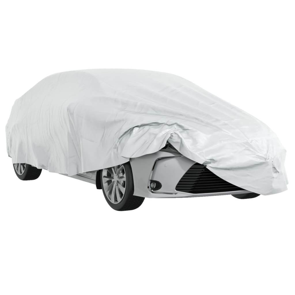 vidaXL Car Cover for Sedan with Buckle Straps Full Silver M