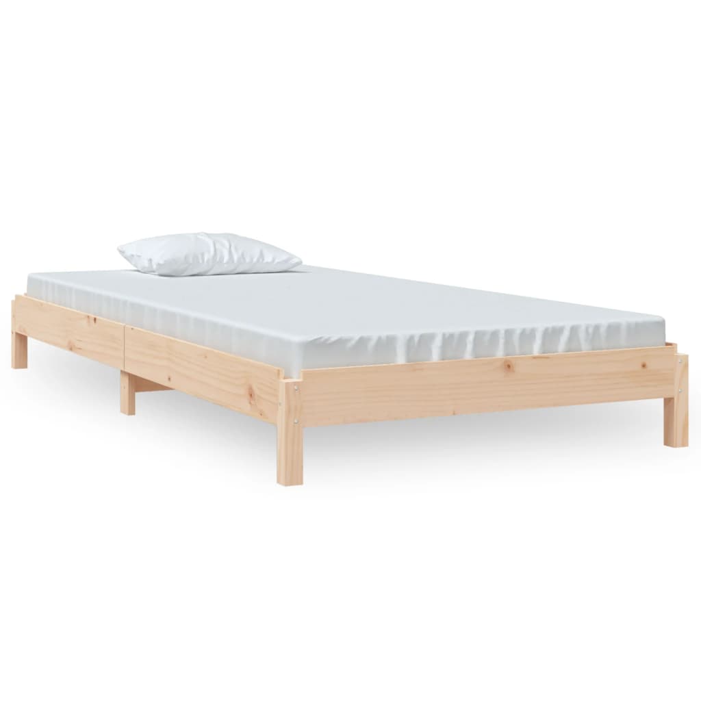 vidaXL Stack Bed without Mattress 75x190 cm Small Single Solid Wood Pine