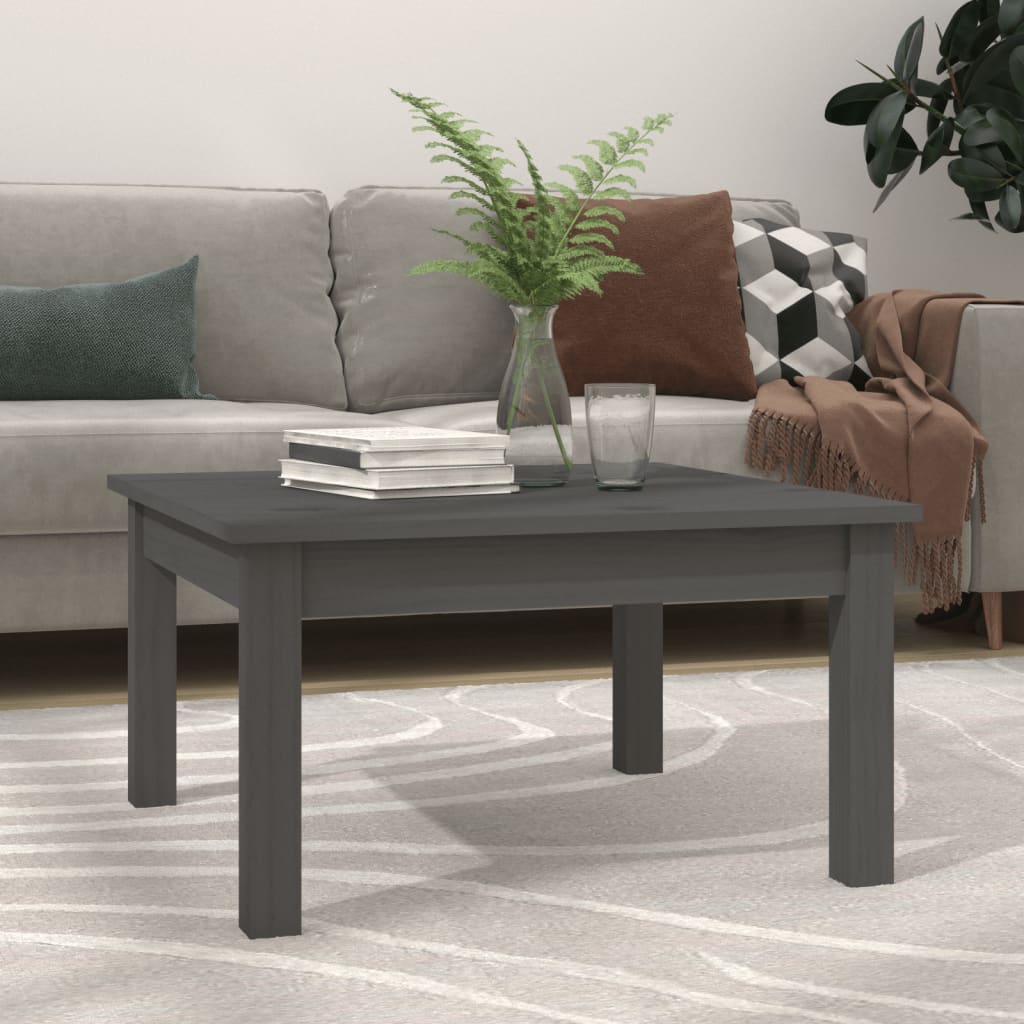 vidaXL Coffee Table Grey 55x55x30 cm Solid Wood Pine