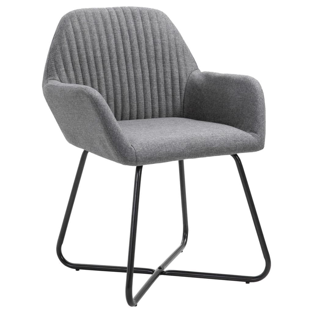 vidaXL Dining Chairs 2 pcs Dark Grey Fabric