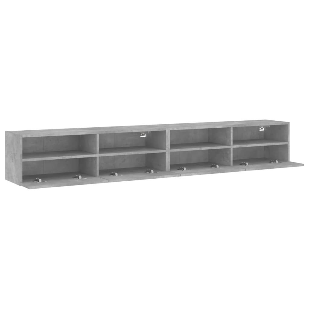 vidaXL TV Wall Cabinets 2 pcs Concrete Grey 100x30x30 cm Engineered Wood