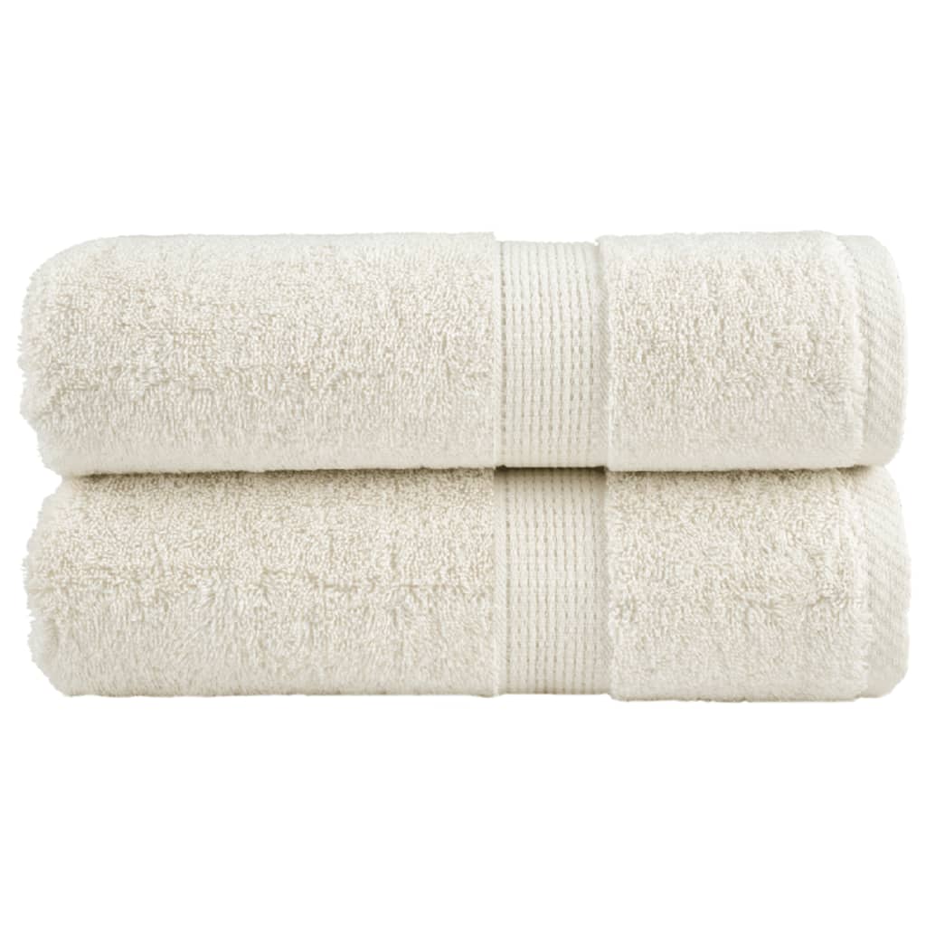 vidaXL Premium Guest Towels SOLUND 2 pcs Cream 30x50 cm 600 gsm