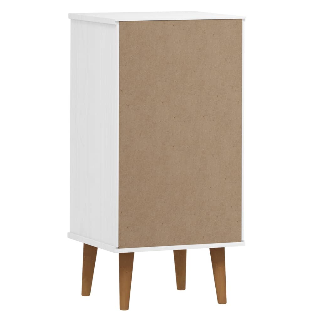 vidaXL Drawer Cabinet MOLDE White 40x35x82 cm Solid Wood Pine