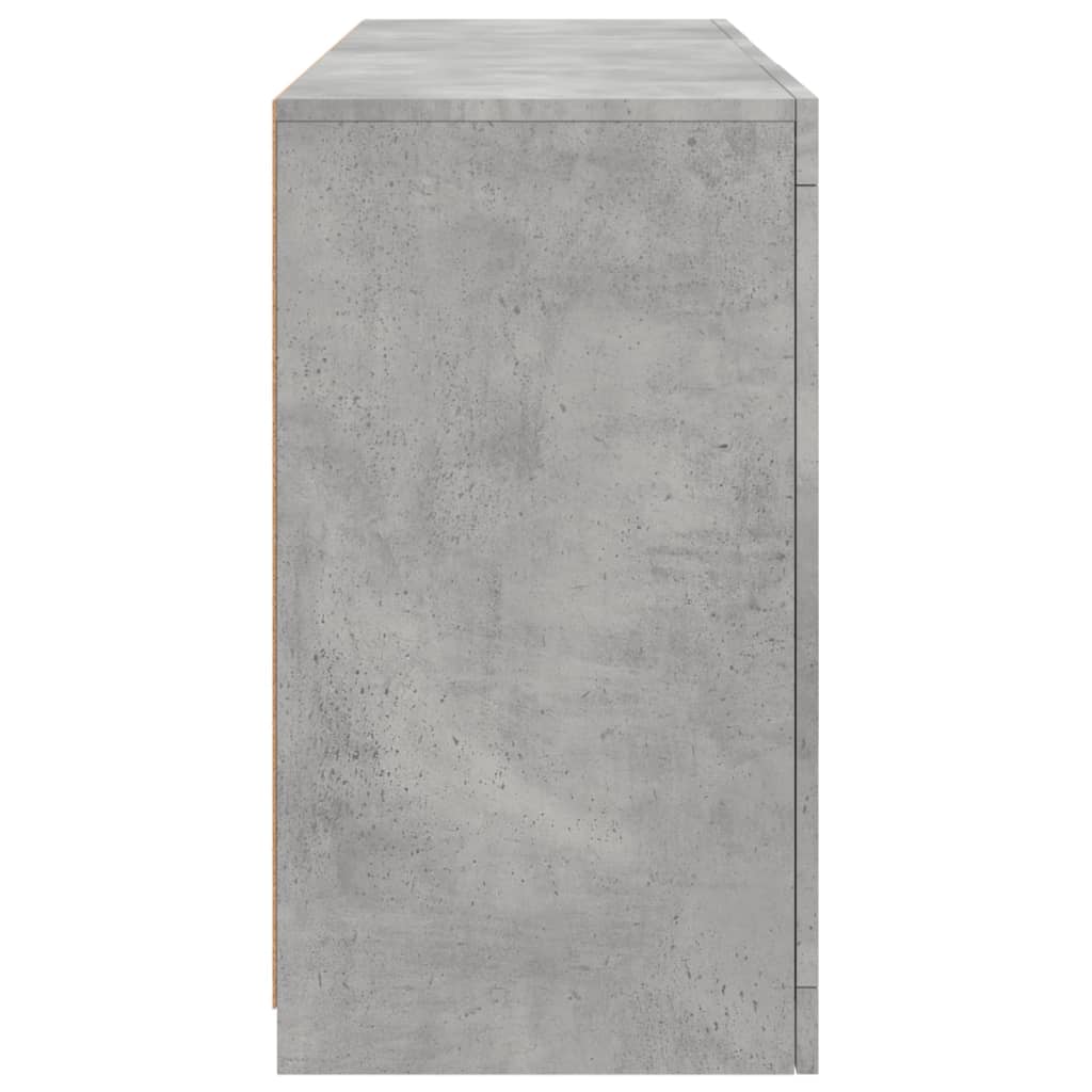 vidaXL Sideboard with LED Lights Concrete Grey 123x37x67 cm