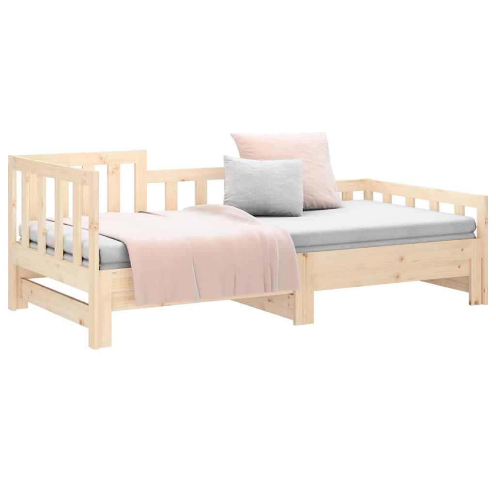 vidaXL Pull-out Day Bed without Mattress 2x(90x200) cm Solid Wood Pine