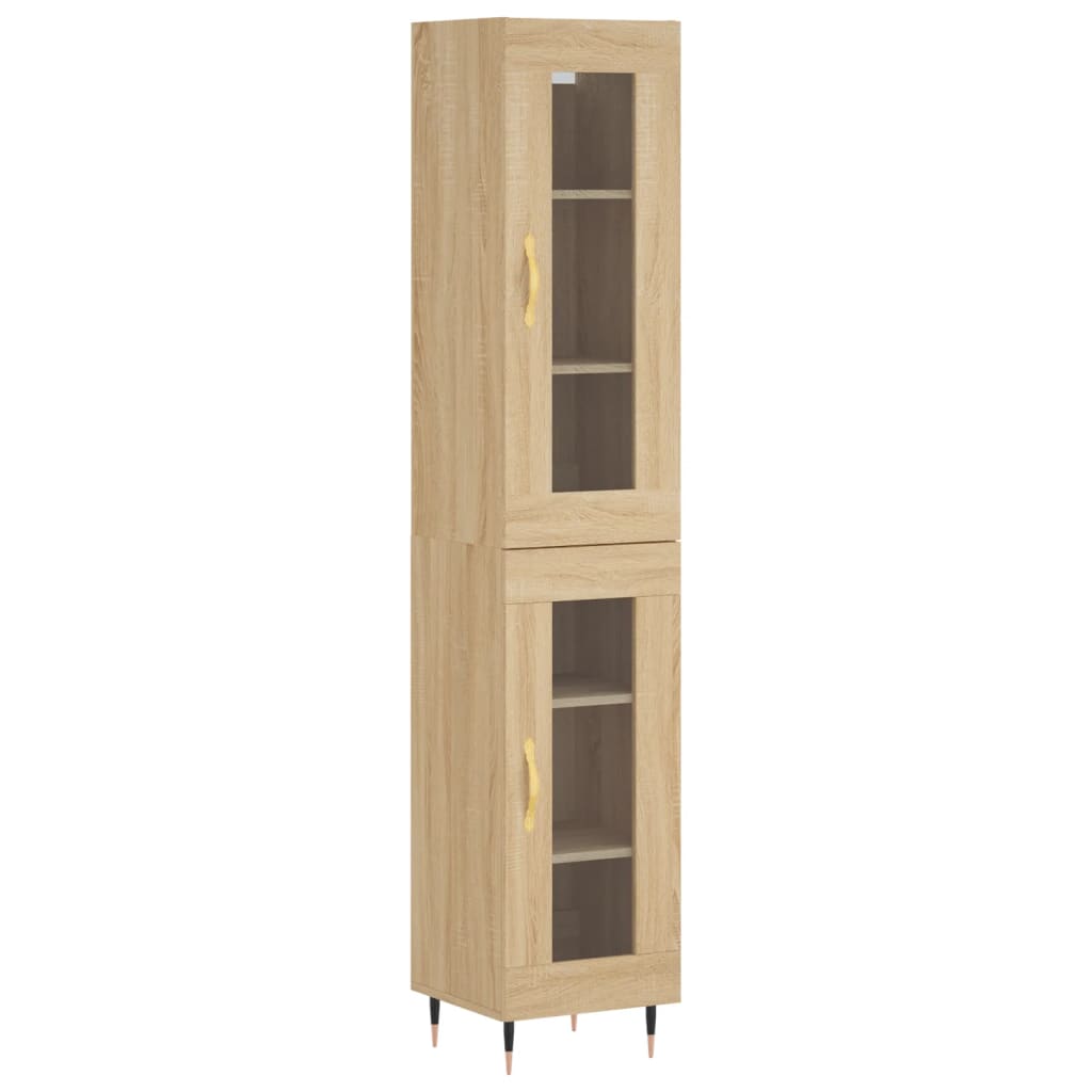 vidaXL Highboard Sonoma Oak 34.5x34x180 cm Engineered Wood