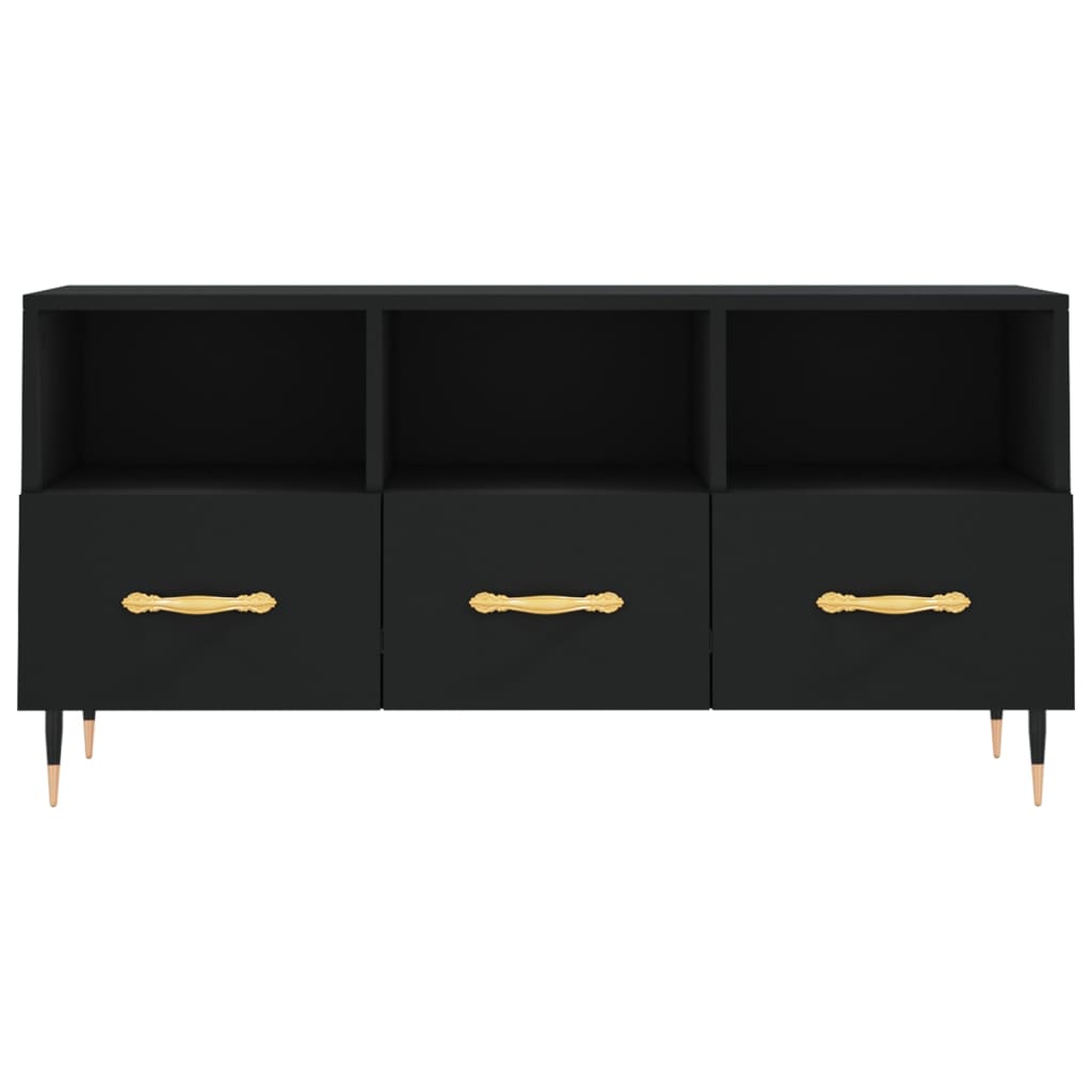 vidaXL TV Cabinet Black 102x36x50 cm Engineered Wood