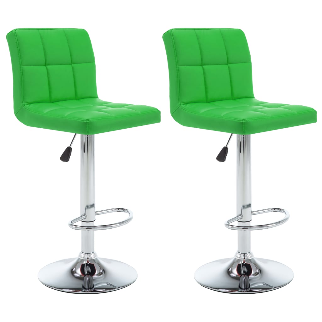 vidaXL Bar Stools 2 pcs Green Faux Leather