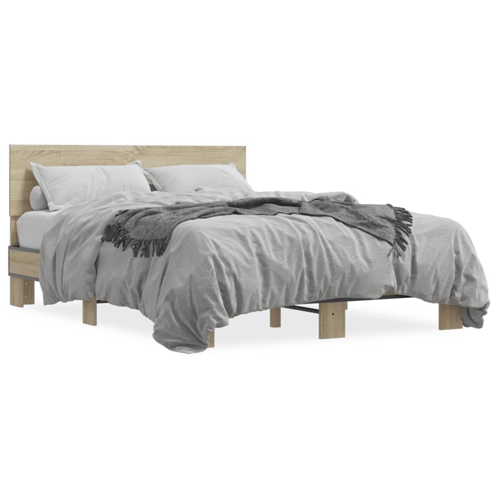 vidaXL Bed Frame without Mattress Sonoma Oak 120x200 cm