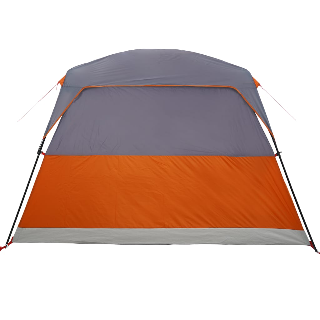 vidaXL Camping Tent Cabin 4-Person Orange Waterproof