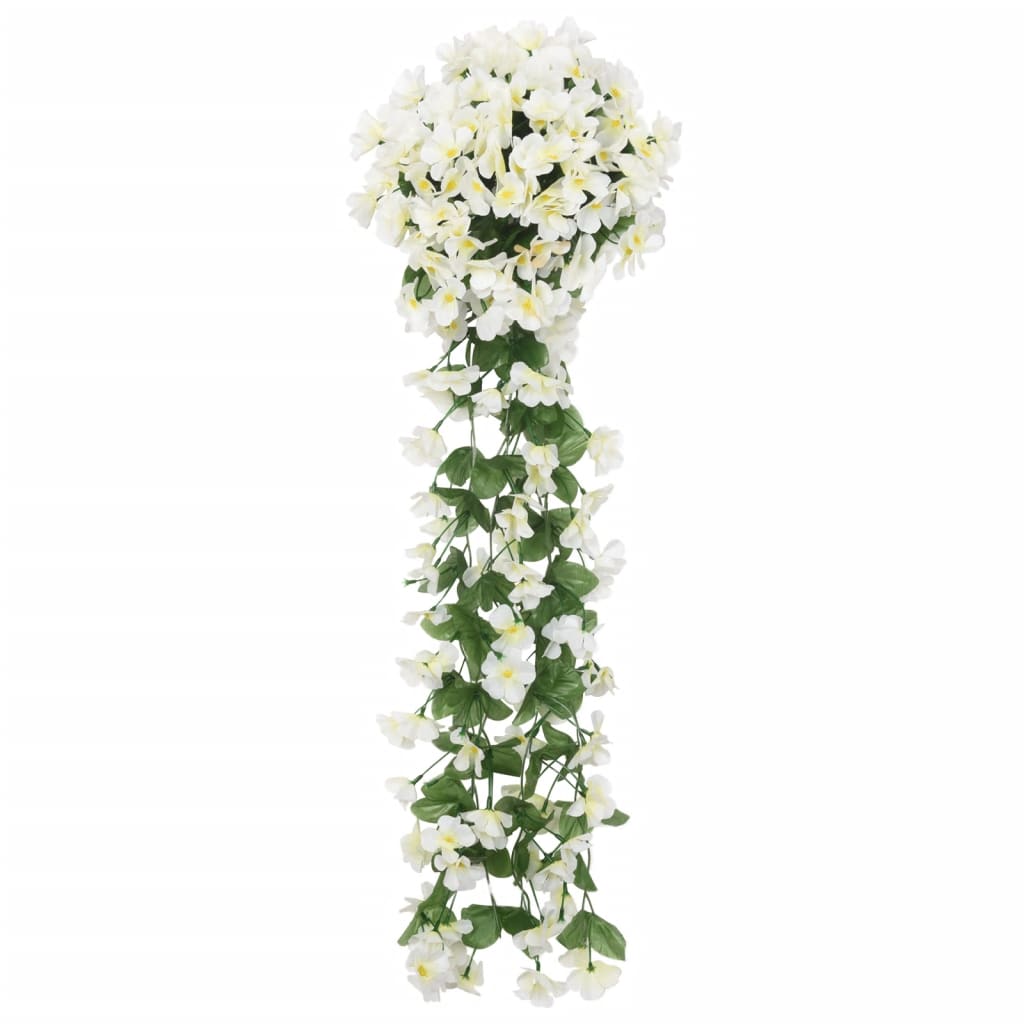 vidaXL Christmas Flower Garlands 3 pcs White 85 cm