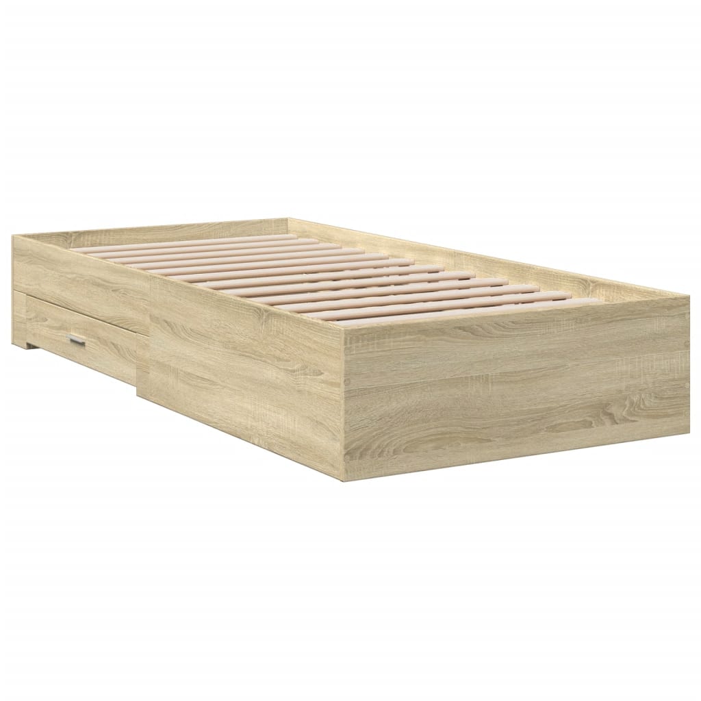 vidaXL Bed Frame with Drawers without Mattress Sonoma Oak 90x200 cm