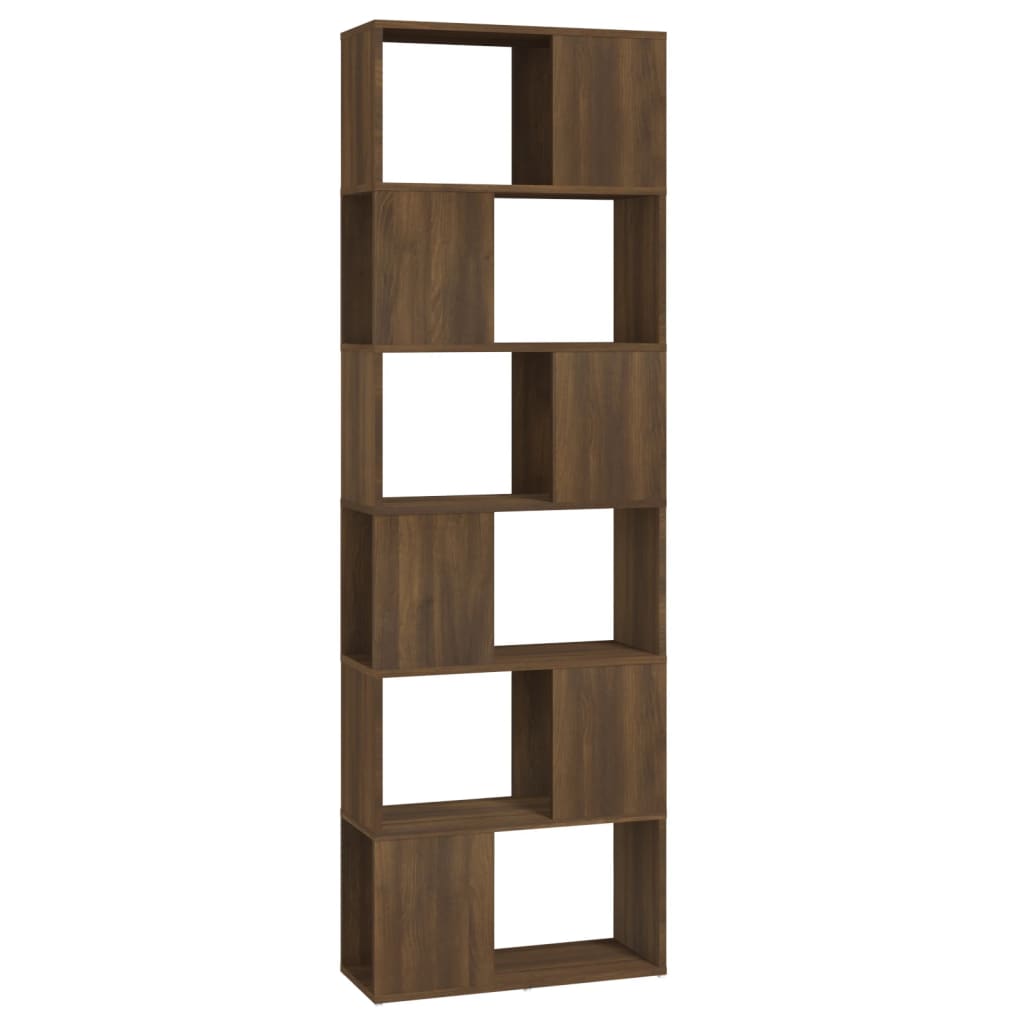 vidaXL Book Cabinet/Room Divider Brown Oak 60x24x186 cm