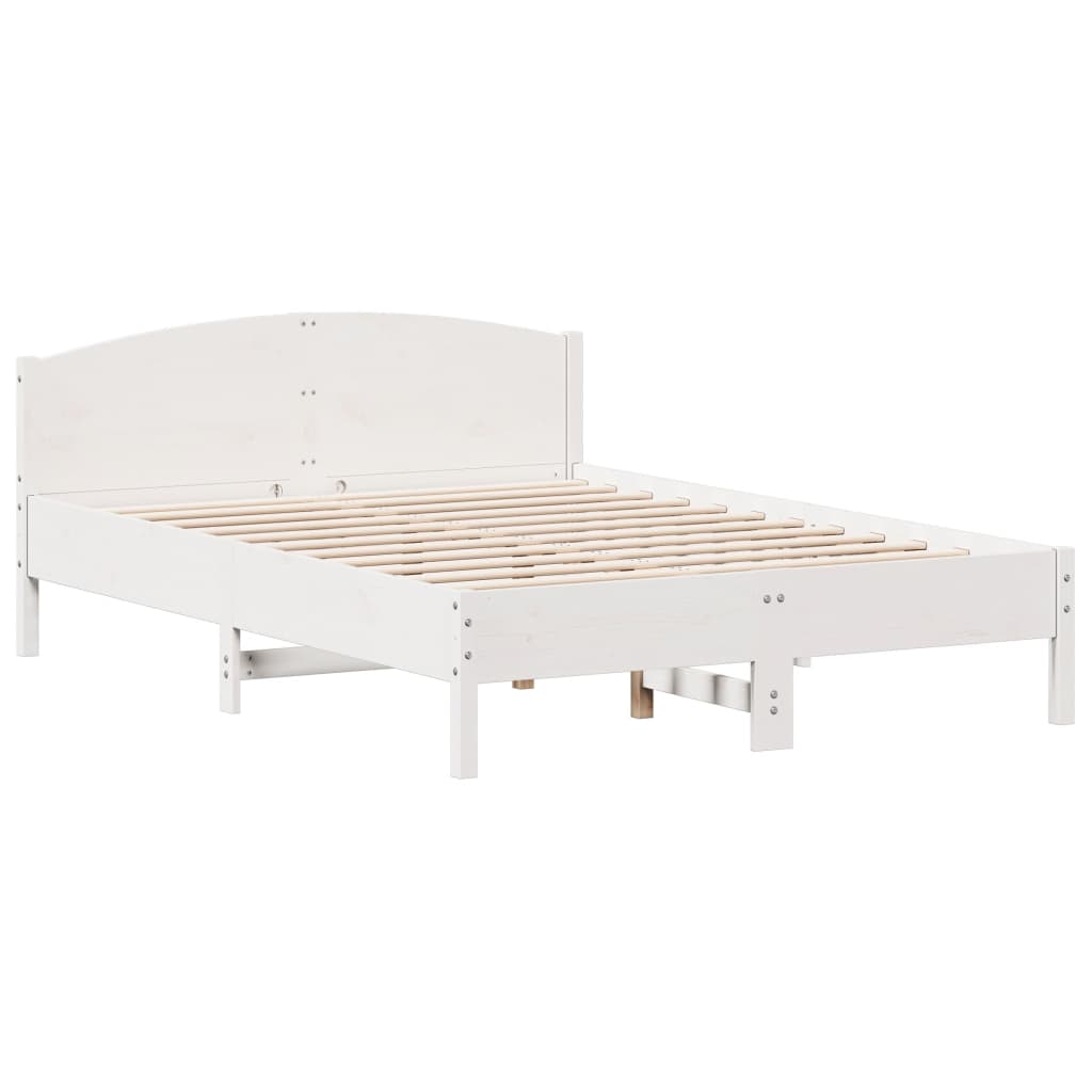 vidaXL Bed Frame without Mattress White 140x200 cm Solid Wood Pine