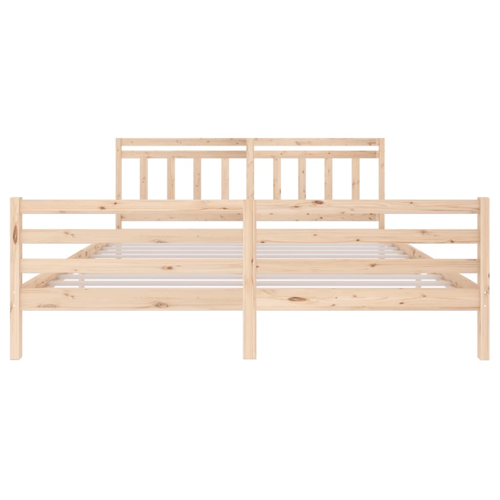 vidaXL Bed Frame without Mattress Solid Wood 200x200 cm (810450+814114)