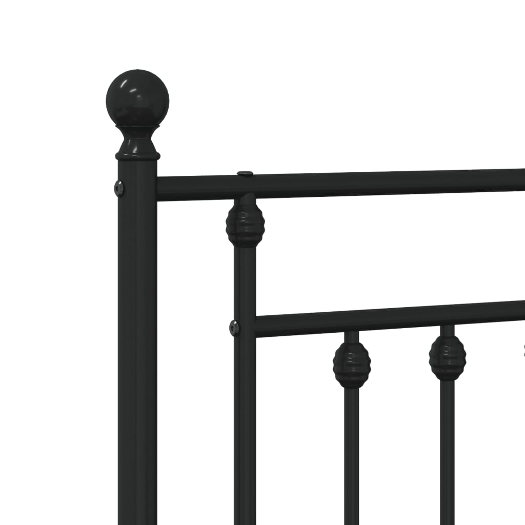 vidaXL Metal Bed Frame without Mattress with Footboard Black 183x213 cm