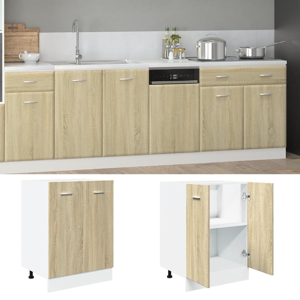 vidaXL Bottom Cabinet Sonoma Oak 60x46x81.5 cm Engineered Wood