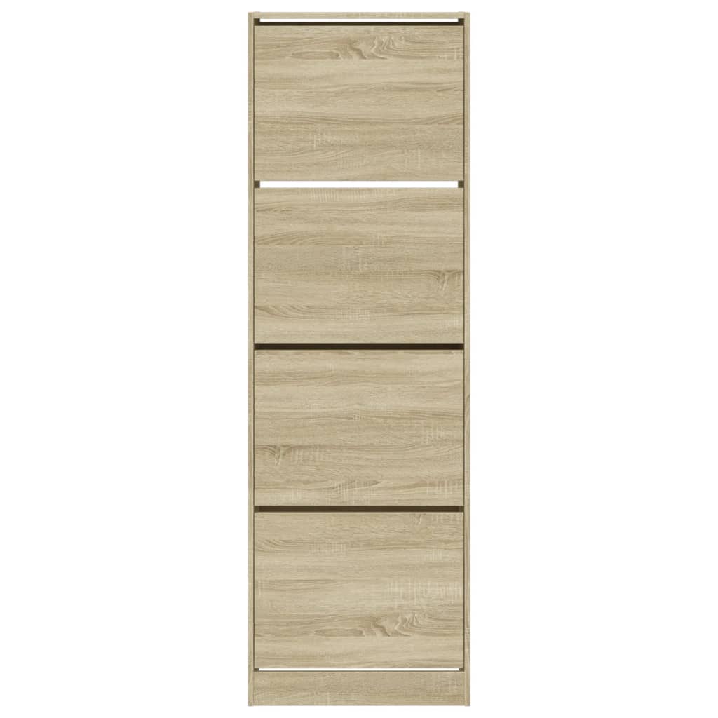 vidaXL Shoe Cabinet with 4 Flip-Drawers Sonoma Oak 60x34x187.5 cm