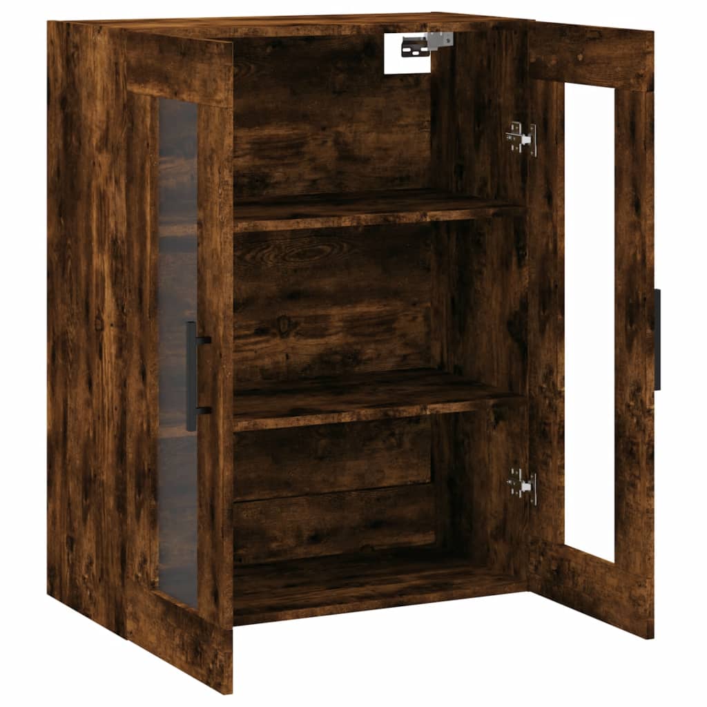 vidaXL Wall Mounted Cabinet Smoked Oak 69.5x34x90 cm