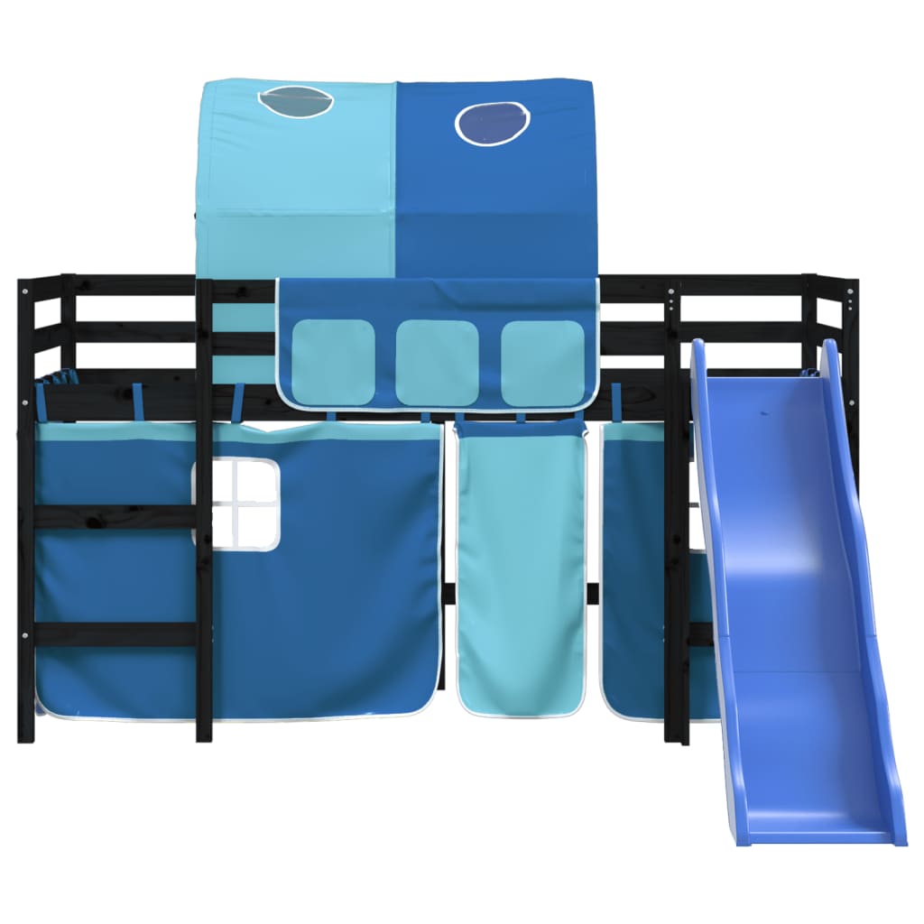 vidaXL Kids' Loft Bed with Tunnel without Mattress Blue 80x200 cm