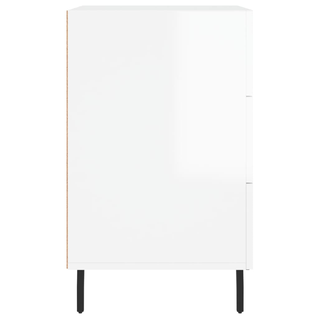 vidaXL Bedside Cabinet High Gloss White 40x40x66 cm Engineered Wood