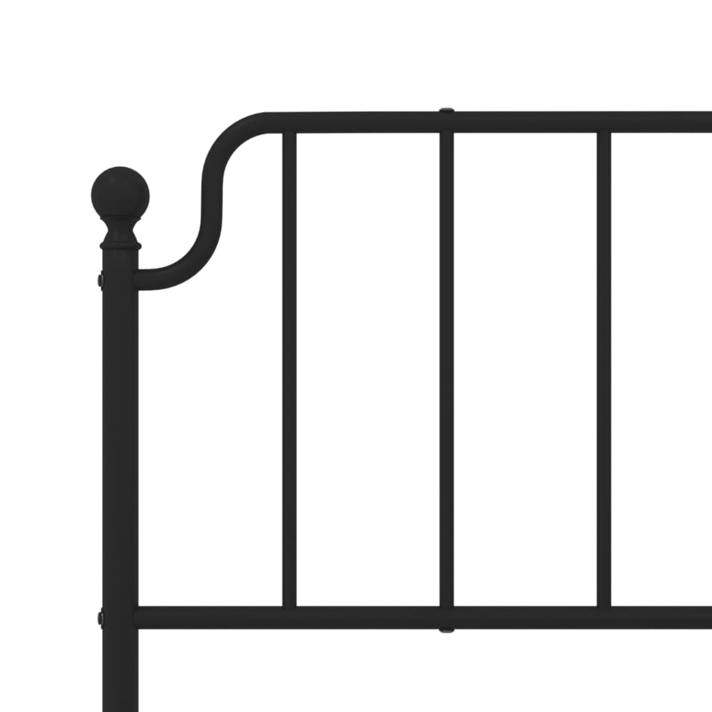 vidaXL Metal Headboard Black 120 cm