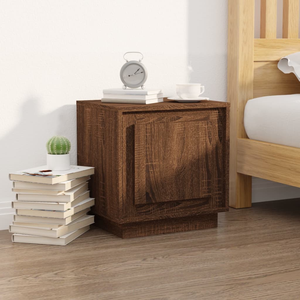 vidaXL Bedside Cabinet Brown Oak 44x35x45 cm Engineered Wood