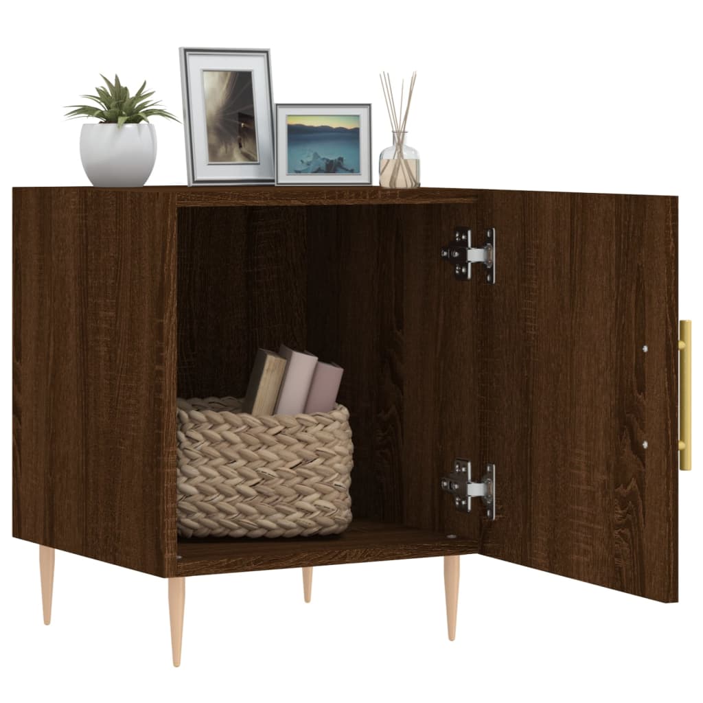 vidaXL Bedside Cabinet Brown Oak 40x40x50 cm Engineered Wood