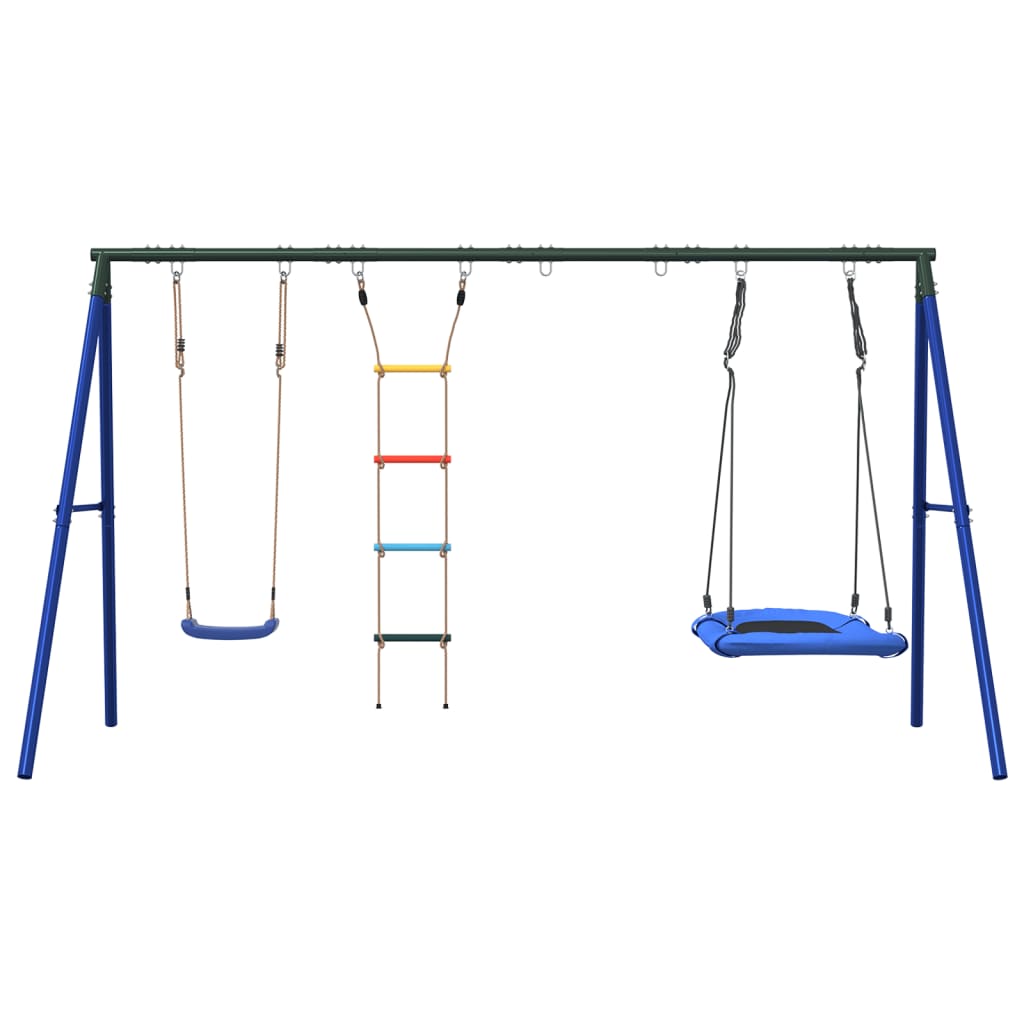 vidaXL Outdoor Swing Set with Swing, Ladder, Nest Swing