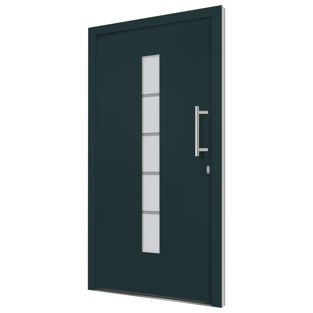 vidaXL Front Door Aluminium and PVC Anthracite 100x200 cm