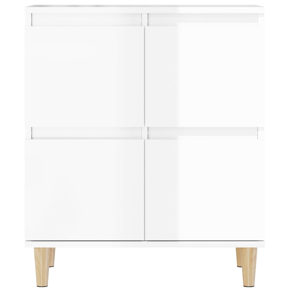 vidaXL Sideboards 2 pcs High Gloss White 60x35x70 cm Engineered Wood