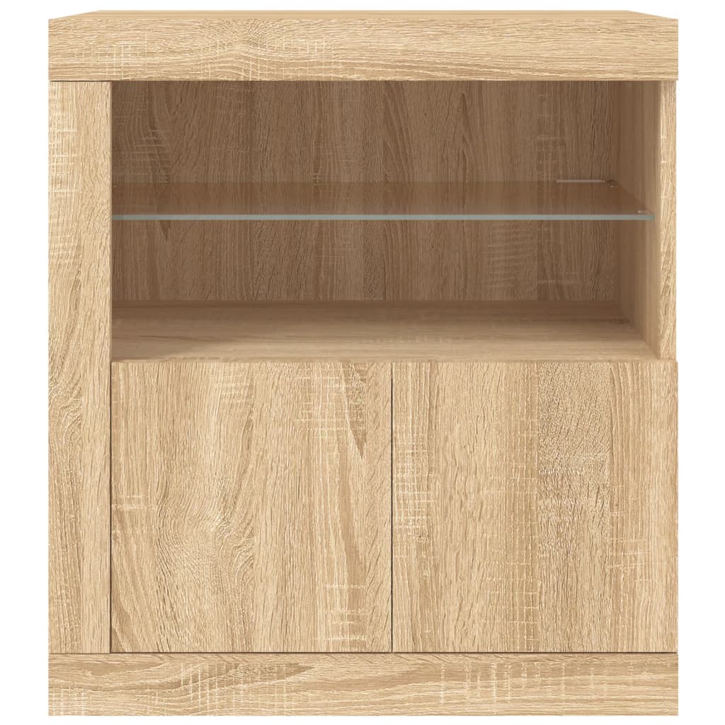 vidaXL Sideboard with LED Lights Sonoma Oak 60.5x37x67 cm