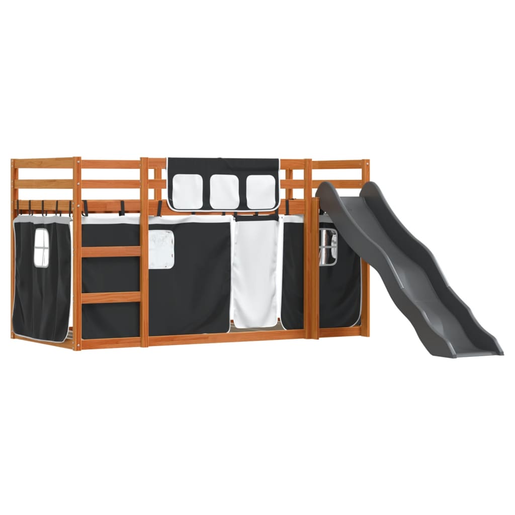 vidaXL Bunk Bed without Mattress with Slide White and Black 90x190 cm Single