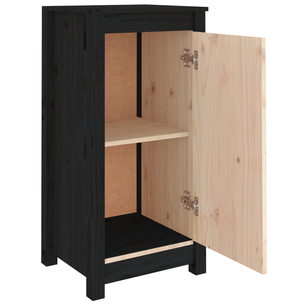 vidaXL Sideboard Black 39x35x80 cm Solid Wood Pine