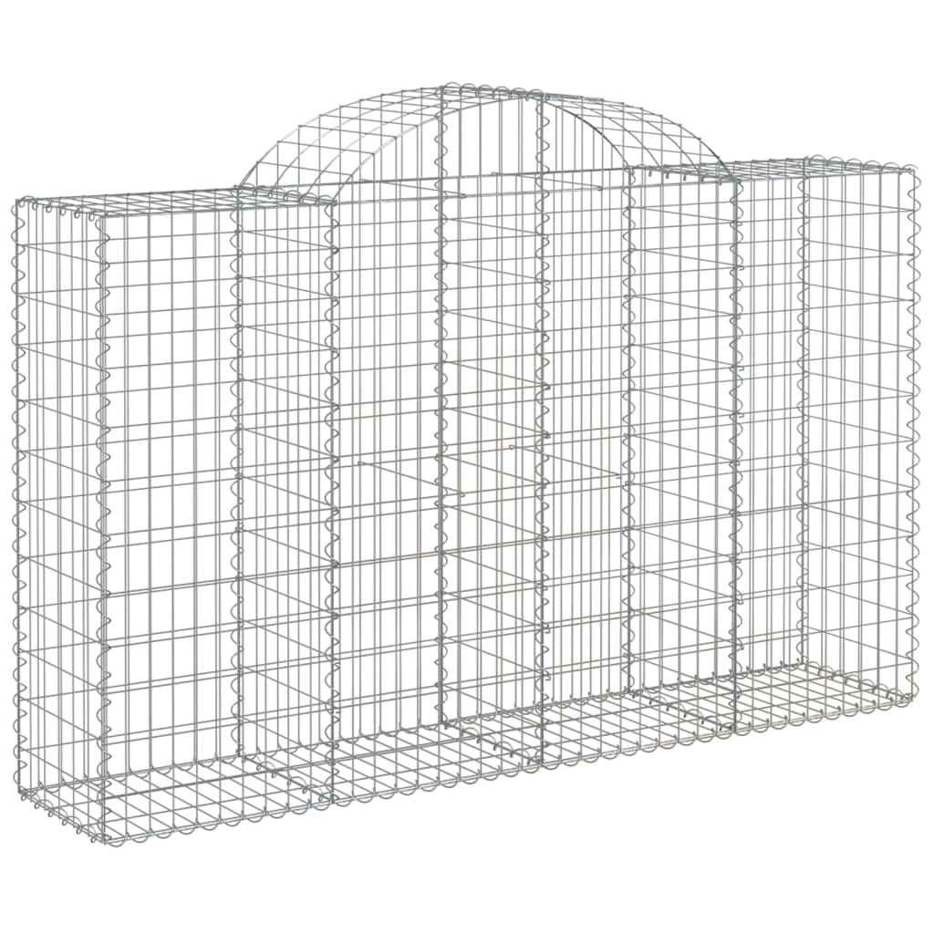 vidaXL Arched Gabion Baskets 7 pcs 200x50x120/140 cm Galvanised Iron