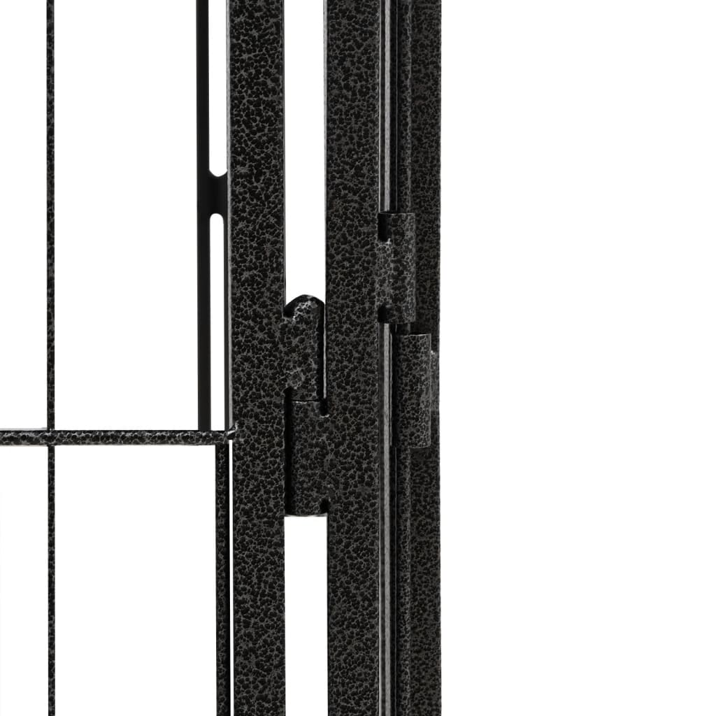 vidaXL 32-Panel Dog Playpen Black 50x100 cm Powder-coated Steel