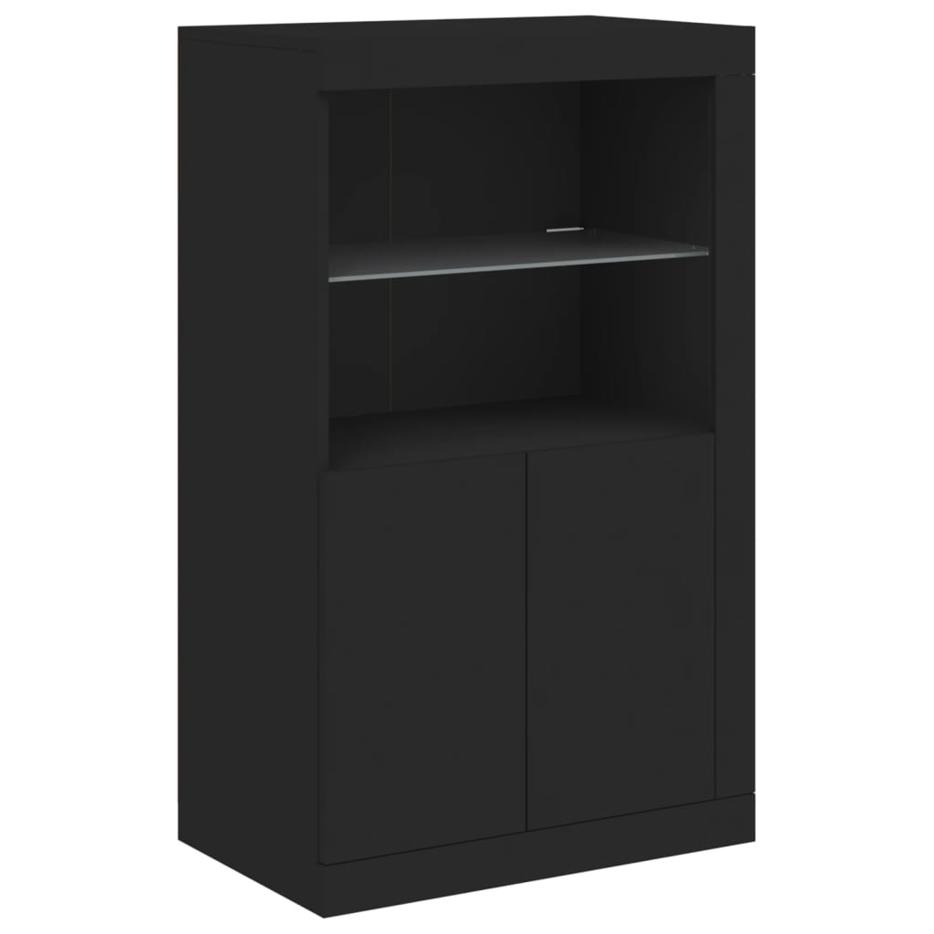 vidaXL Sideboard with LED Lights Black 283x37x100 cm