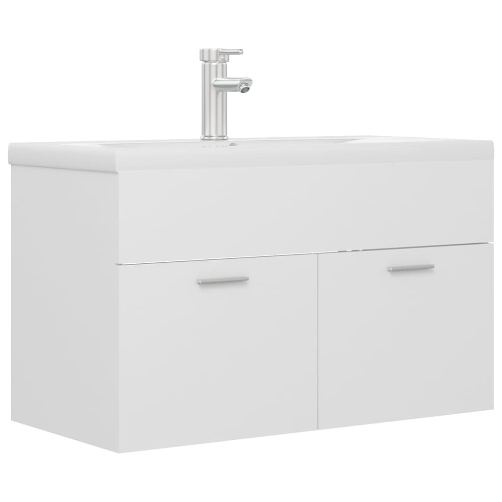 vidaXL Sink Cabinet with Built-in Basin White Engineered Wood