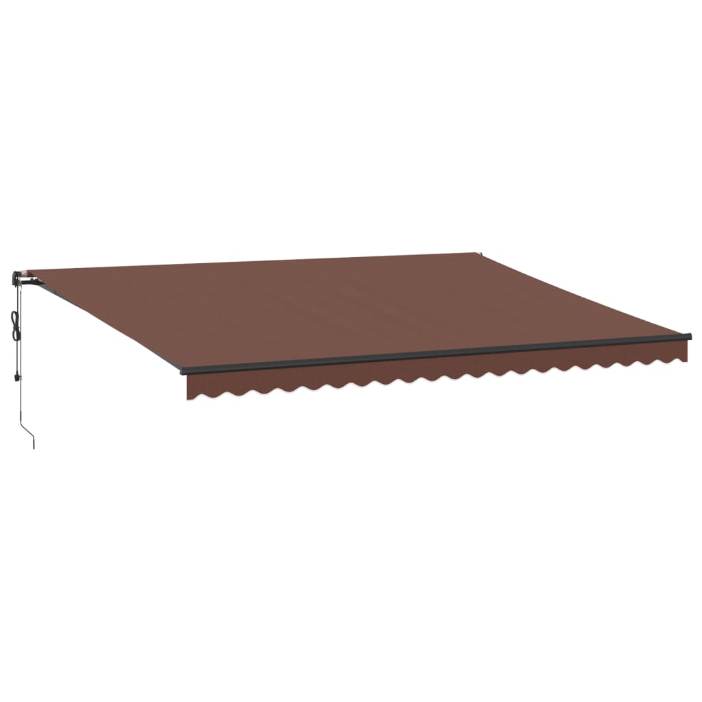 vidaXL Automatic Retractable Awning with LEDs Brown 500x300 cm