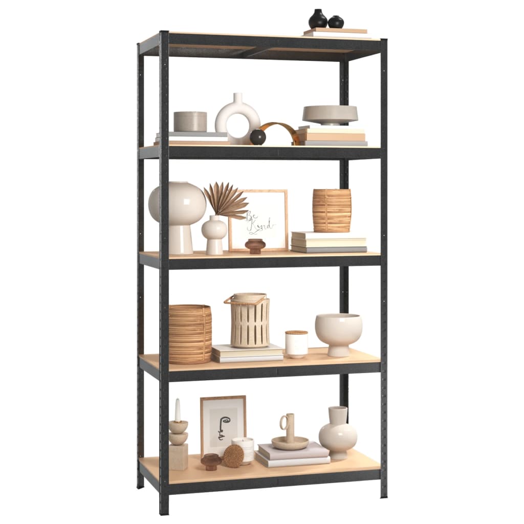 vidaXL 5-Layer Heavy-duty Shelf Grey Steel&Engineered Wood