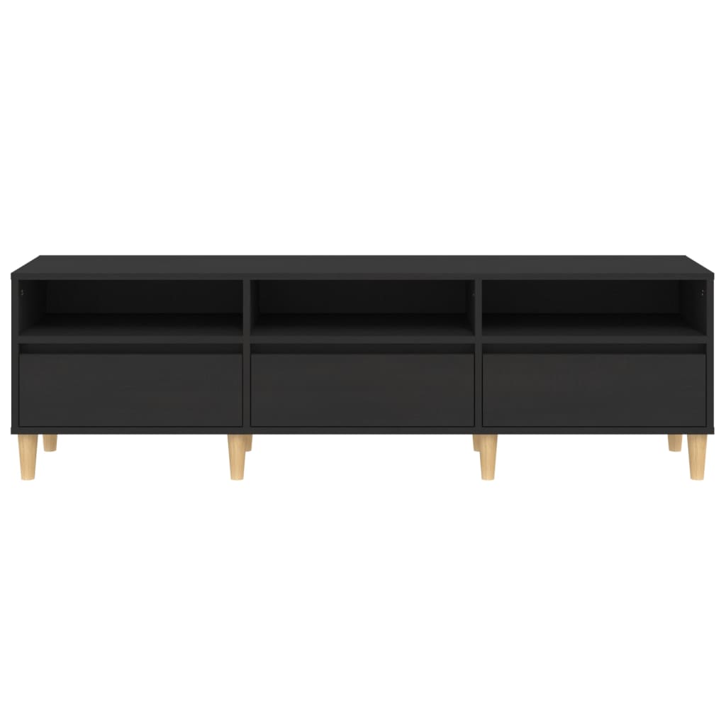 vidaXL TV Cabinet Black 150x30x44.5 cm Engineered Wood