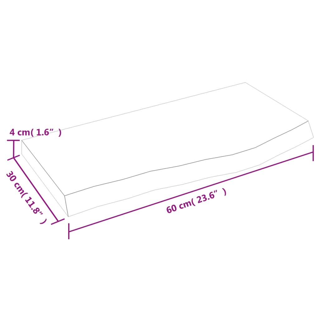 vidaXL Wall Shelf 60x30x(2-4) cm Untreated Solid Wood Oak