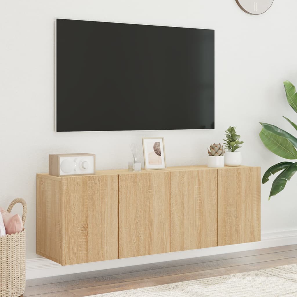 vidaXL TV Cabinets Wall-mounted 2 pcs Sonoma Oak 60x30x41 cm