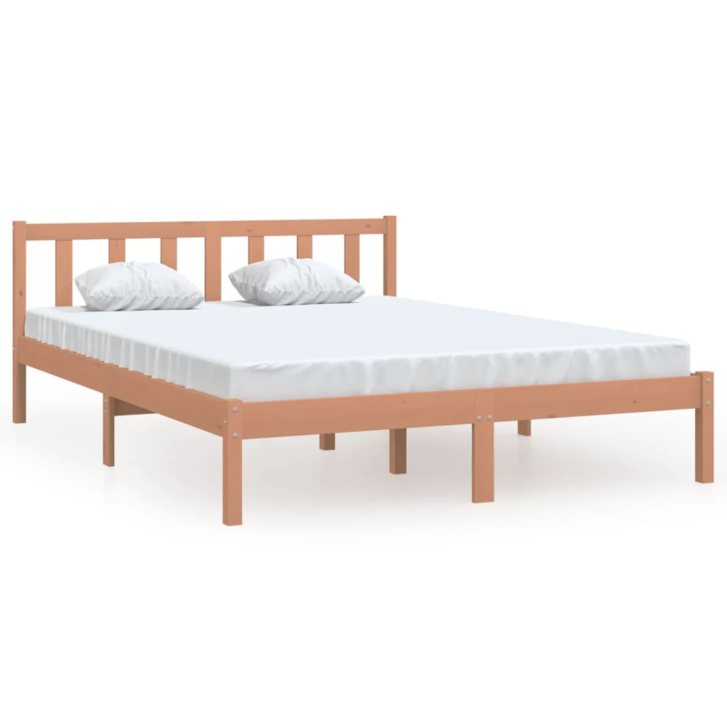 vidaXL Bed Frame without Mattress Honey Brown Solid Wood 120x200 cm