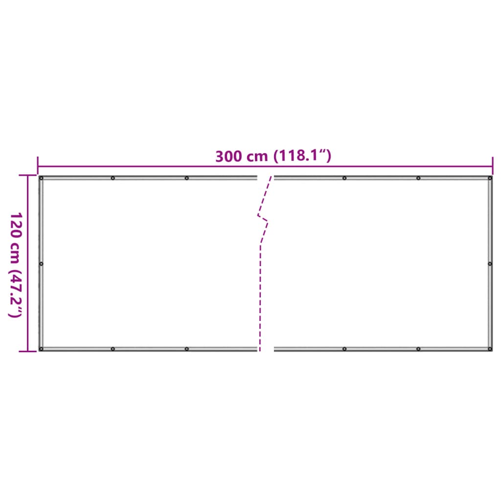 vidaXL Balcony Privacy Screen Ledge Stone Look Grey 300x120 cm PVC