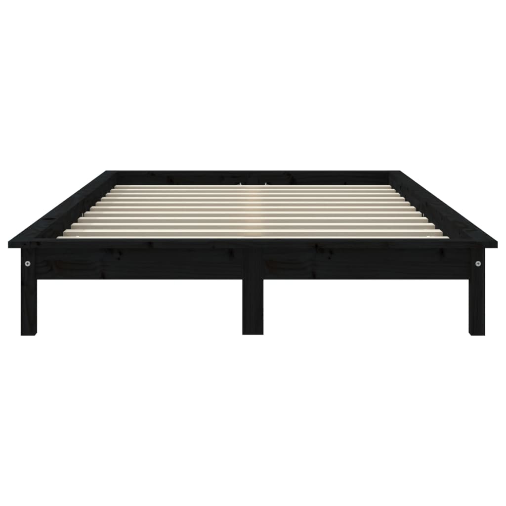 vidaXL Bed Frame without Mattress Black 160x200 cm Solid Wood