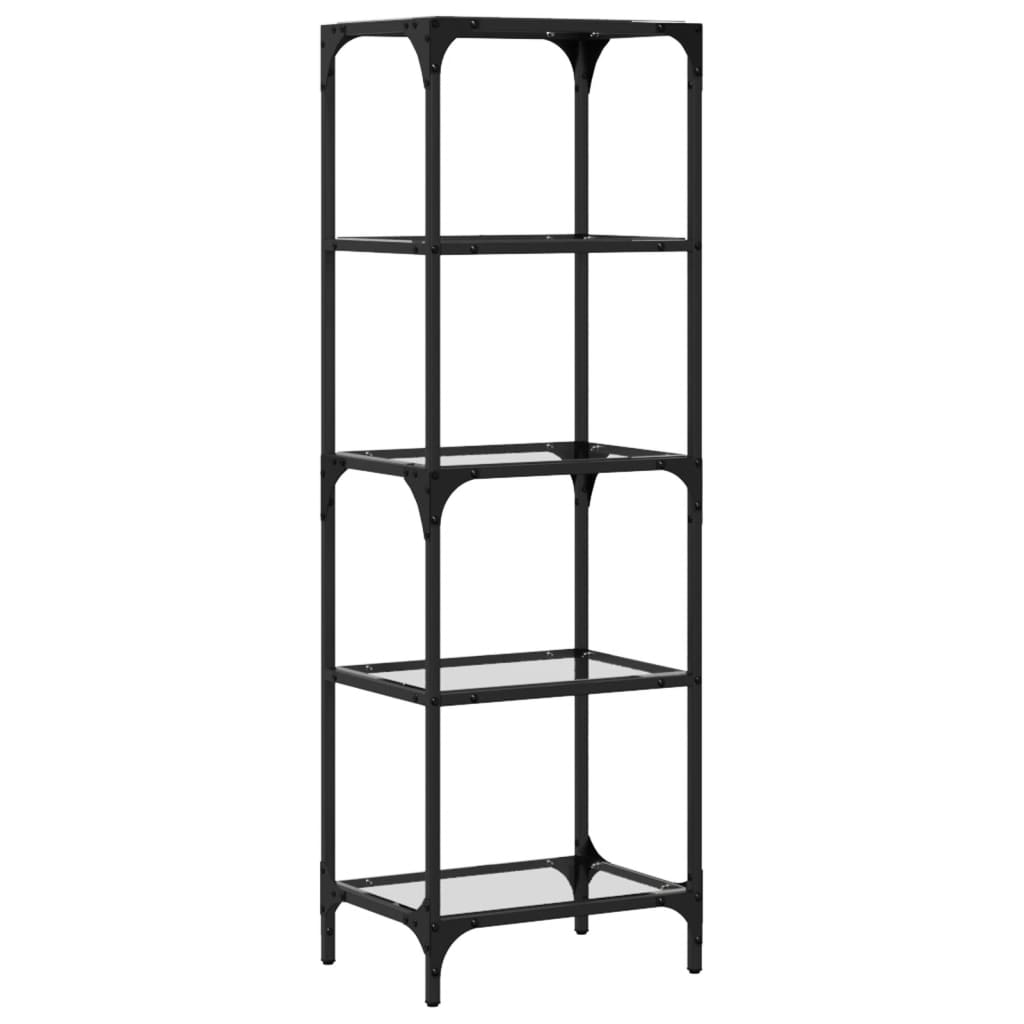 vidaXL Storage Rack with Transparent Glass Top 40x30x123 cm Steel