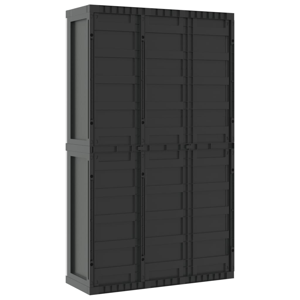 vidaXL Outdoor Storage Cabinet Grey and Black 97x37x165 cm PP