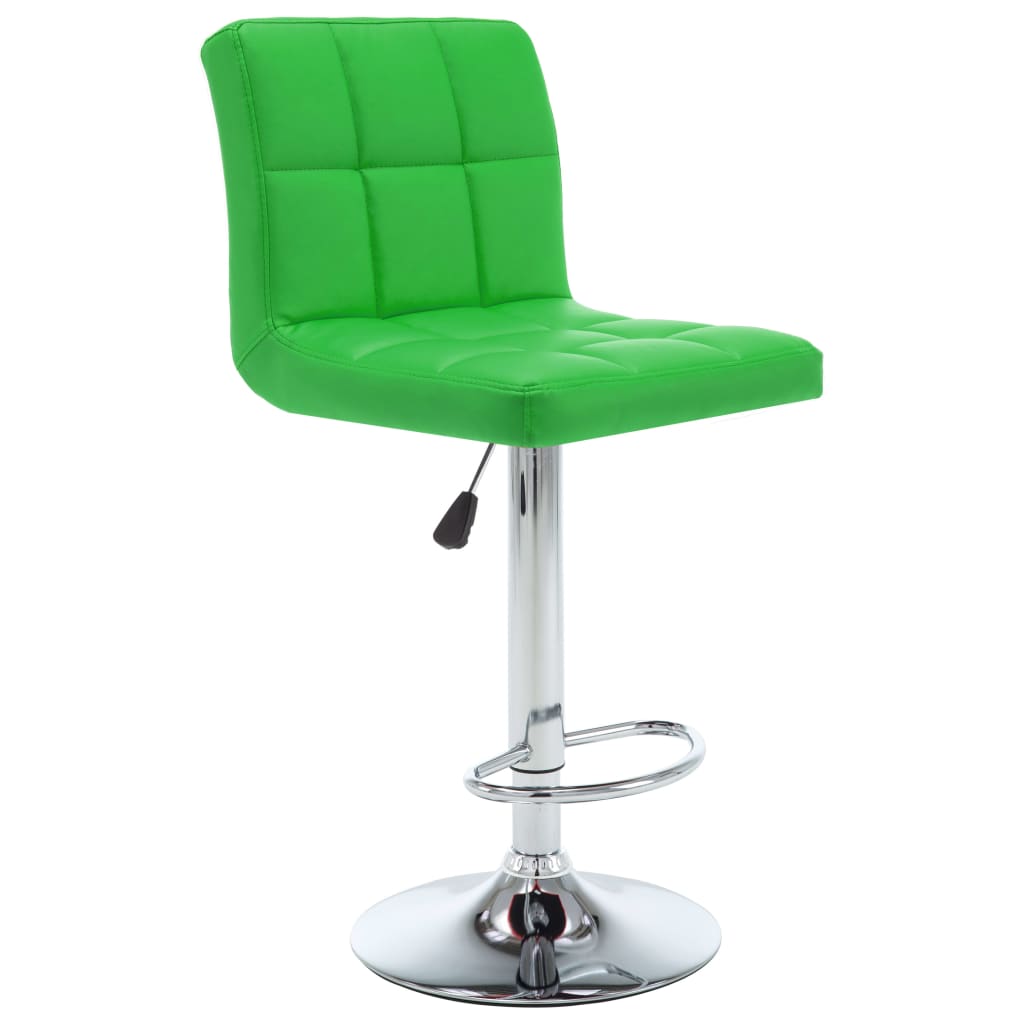 vidaXL Bar Stools 2 pcs Green Faux Leather